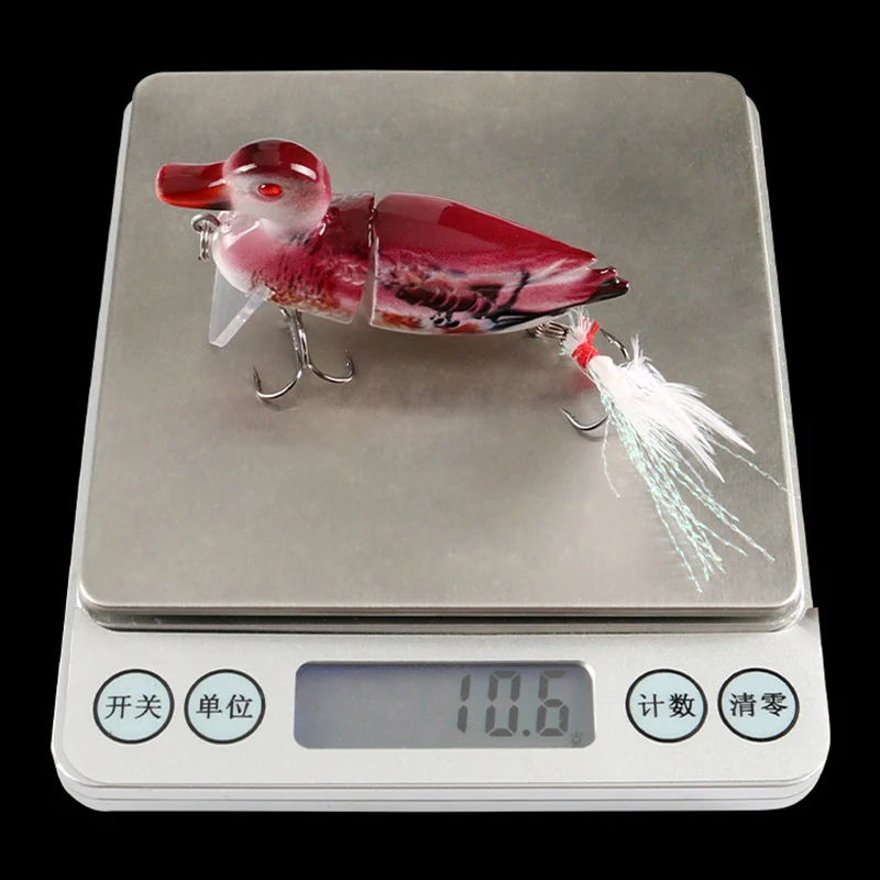 CWMJL10 New Design 10.6G 7CM Multi Jointed Floating Duck Fishing Lure Hard Abs Plastic Duck Bait For Topwater