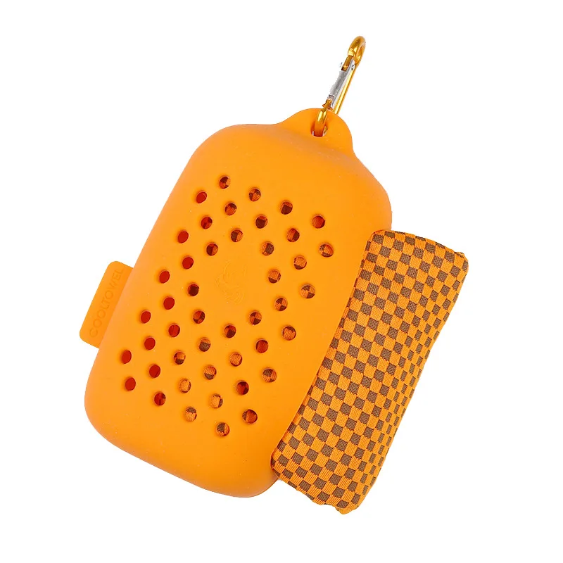 bamboo Char  fiber custom logo Cooling Wrap For Neck cooling heat relief towels with silicone case  bag