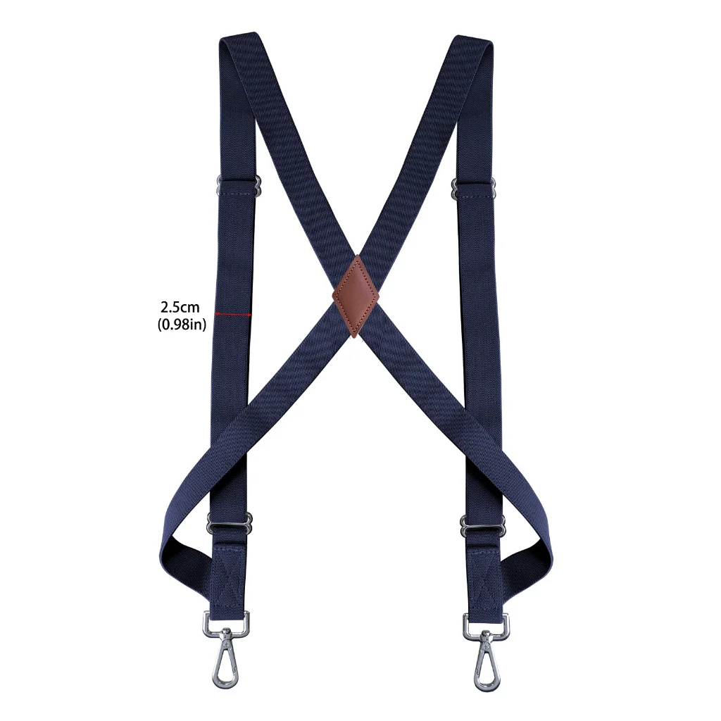 Factory Wholesale Durable Work Suspenders X-Back Trucker Suspenders for Men Adjustable Elastic Trouser Braces with 2 Snap Hooks
