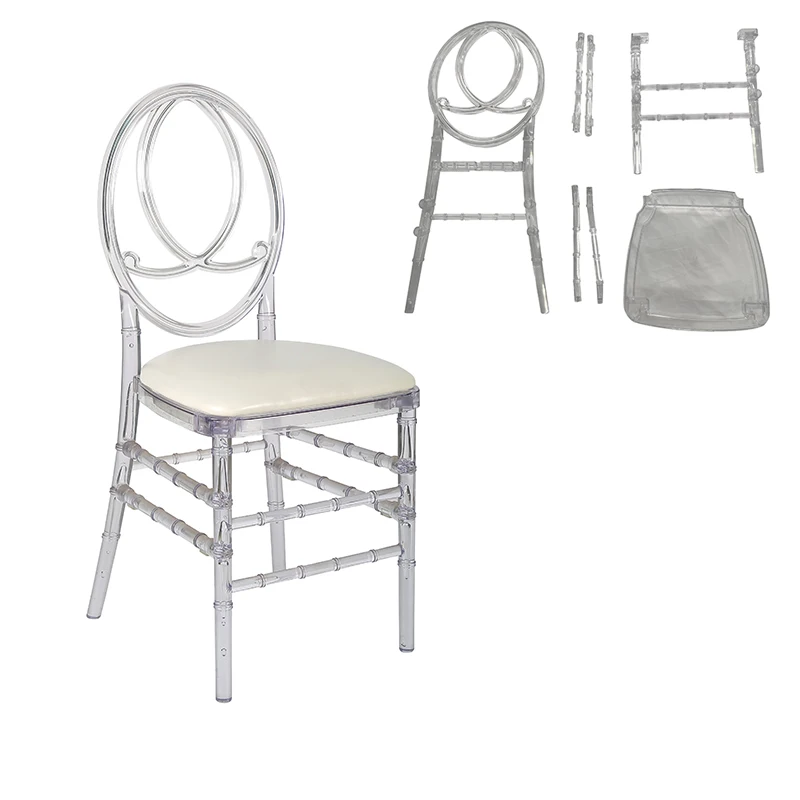 Wedding Crystal Clear Plastic Polycarbonate Tiffany Resin French Louis Chair Chiavari Event Rental Acrylic Ghost Chairs