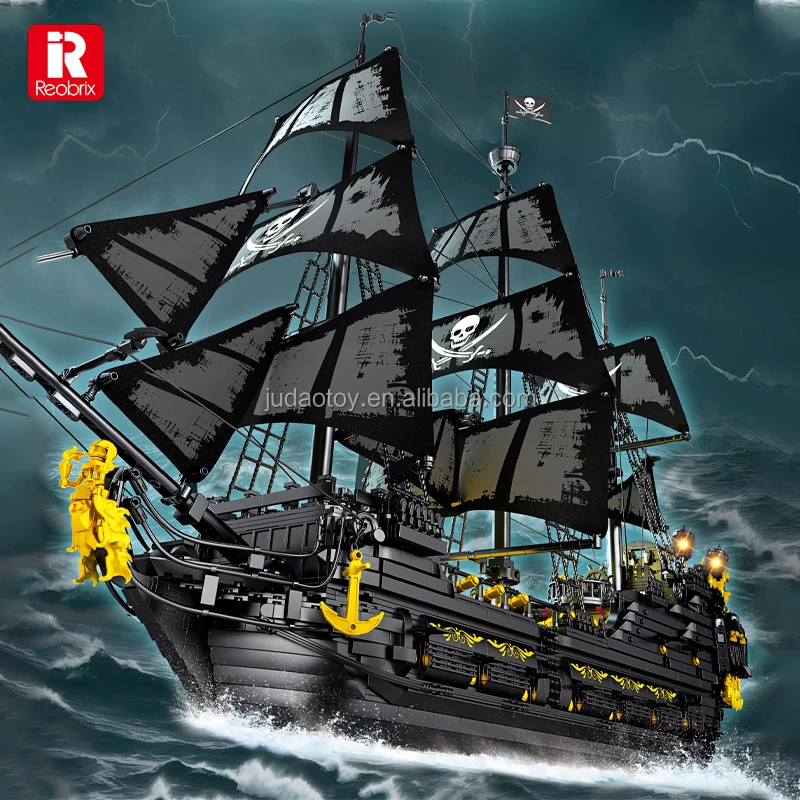 Reobrix 66036 Black Pearl Model Sailboat Accessories Model Building Block Sets Revenge Ship Assembly Sailling 3D Puzzle Toys