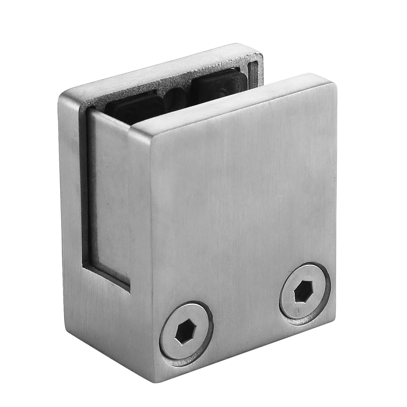 Factory Glass Fitting Frameless Stainless Steel Satin Finish Terrace Square Stair Spigot Holder Glass Clamp for Square Tube