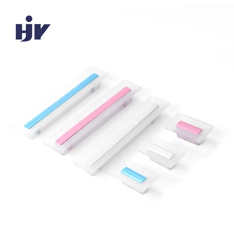 L019 Eco-friendly 50MM 142MM Silicone Plastic Furniture Handles Colorful Pink Blue White Color ABS Kitchen Handles