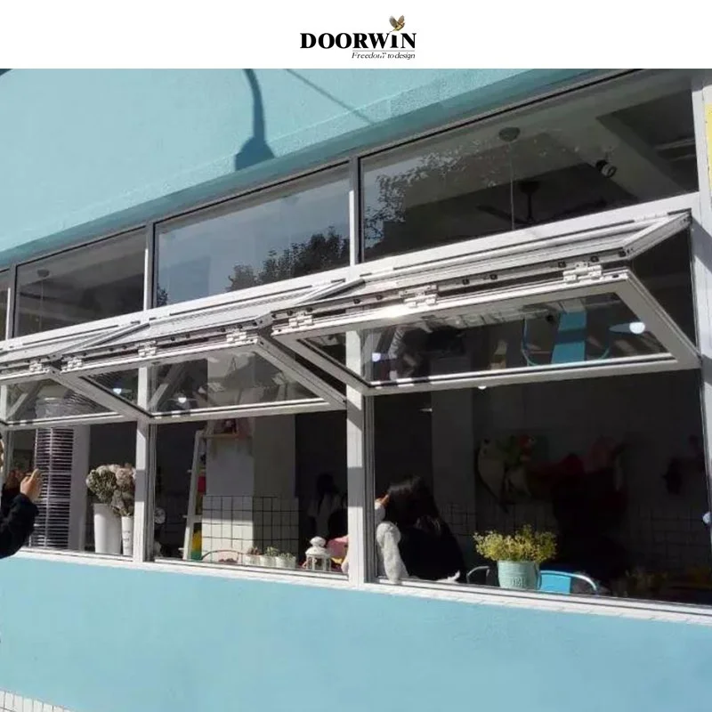 Doorwin brand China manufacturer US Vertical Types Double Glazed Thermally Broken Aluminum Bi Folding Glass Windows