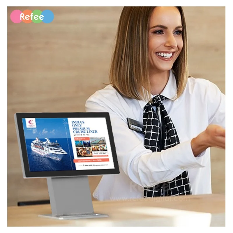 Table top advertising monitor TFT type LCD screen Small SizeFull HD touch lcd monitor rotation kiosk display