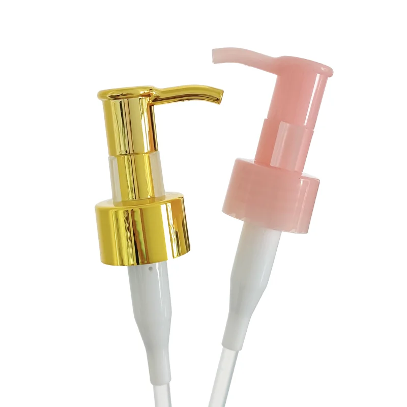 24/410 uv coating gold plastic cosmetic oil dispenser body oil pump cleansing oil dispenser pump