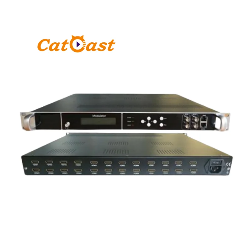 Cable TV Signal Conversion 24 channels HD MI to 16 Carriers DVB-T HD H.264 TDT RF Modulator Encoder Modulator