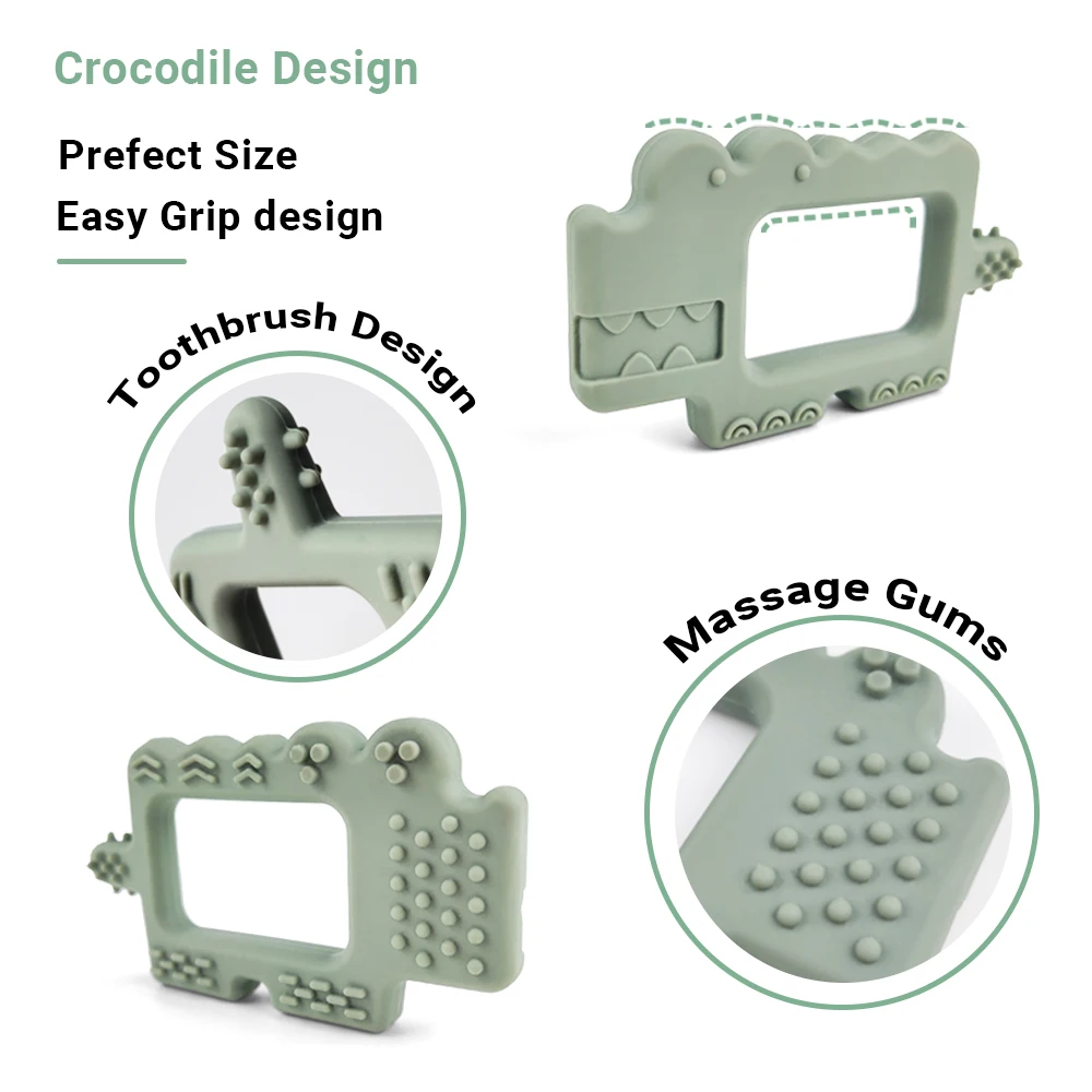 Food Grade Natural Silicone Brush Teether Chewable Eco Friendly Baby Teether