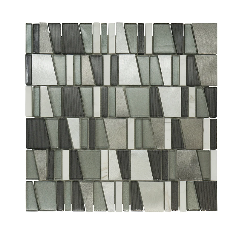 2024 европейцам понравились стеклянные смешанные узоры для кухни Backsplash