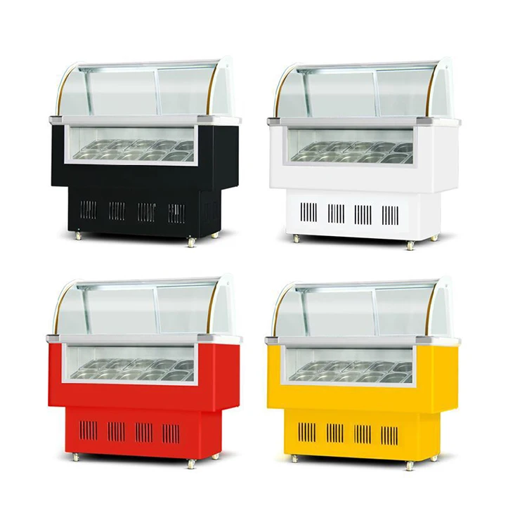 Chest freezer glass door chiller ice cream fast food display cooler refrigerator showcase supermarket deep popsicle freezer