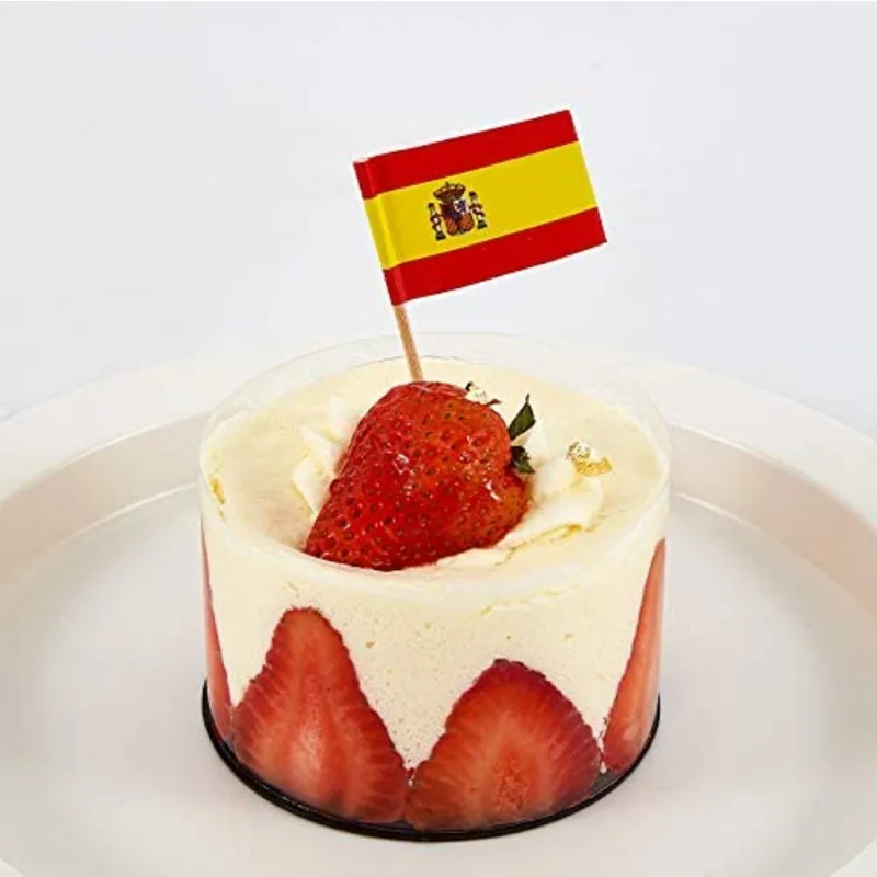 Wholesale Cupcake Food Decoration Paper Miniature Custom Cocktail Spain Toothpick Flag