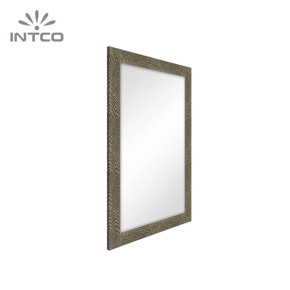 INTCO New Arrival Decorative Rectangular Diamond Bronze Bathroom Wall Mirror Frame