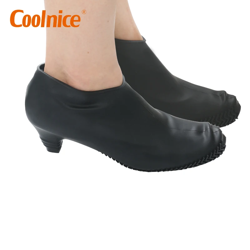 COOLNICE Fashion Color Rain  Galoshes Reusable Waterproof Silicone Shoe Covers For High Heel Shoe