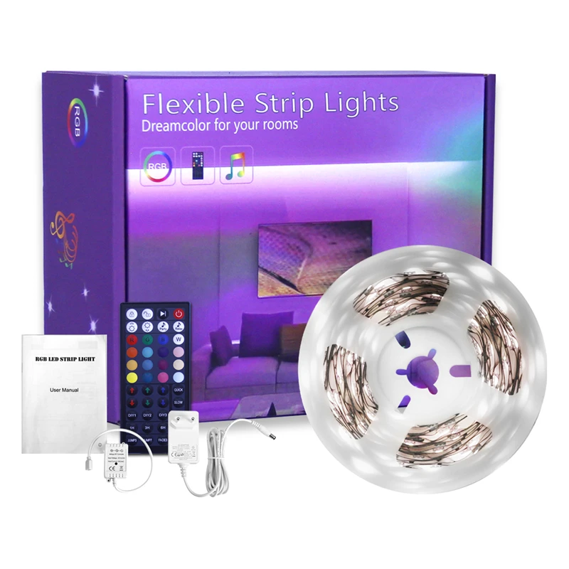 110V 120V 240V Rgb Double Row Motion 4000K Shooting Star Halo Multi Color Changing Warm White  Led Strip Light For Home