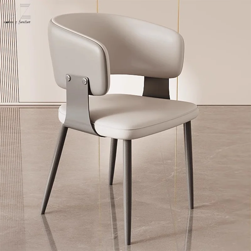 Contemporary Indoor Metal And Faux Leather Dinning Chairs Nordic Design Luxury Upholstered Dining Chairs For Restaurant
