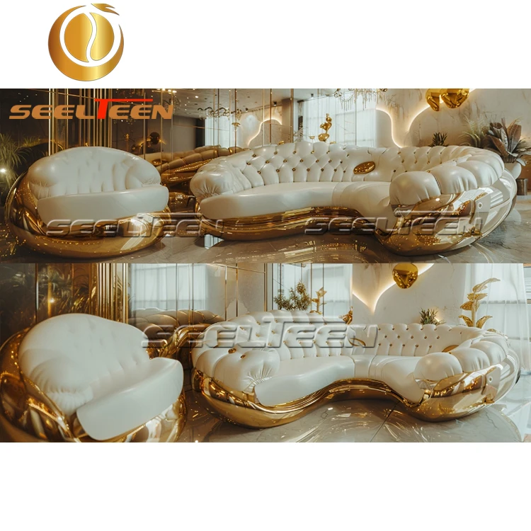 Interior Luxury Sectional Villa Living Room Furniture Modern Luxury Sectional Sofa Set Furniture Living Room