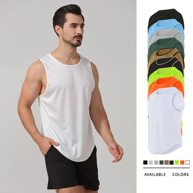 Customized Printing Marathon Sleeveless T-shirt Mens Quick Dry Sports Tank Top Running Singlet