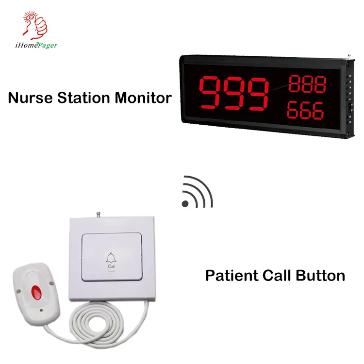 china wireless clinic nurse call system with nurse watch pager and patient bed head push button