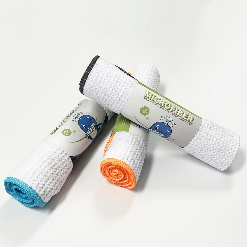 Premium Custom Logo Golf Towel 40x60 Waffle Weave Tea Towel Car Wash Cleaning Cloth Absorbent Microfiber Kitchen Drying Towel