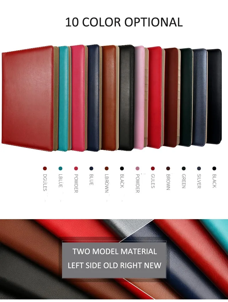 High quality Personalized design A4 size Pu leather business portfolio binder folder