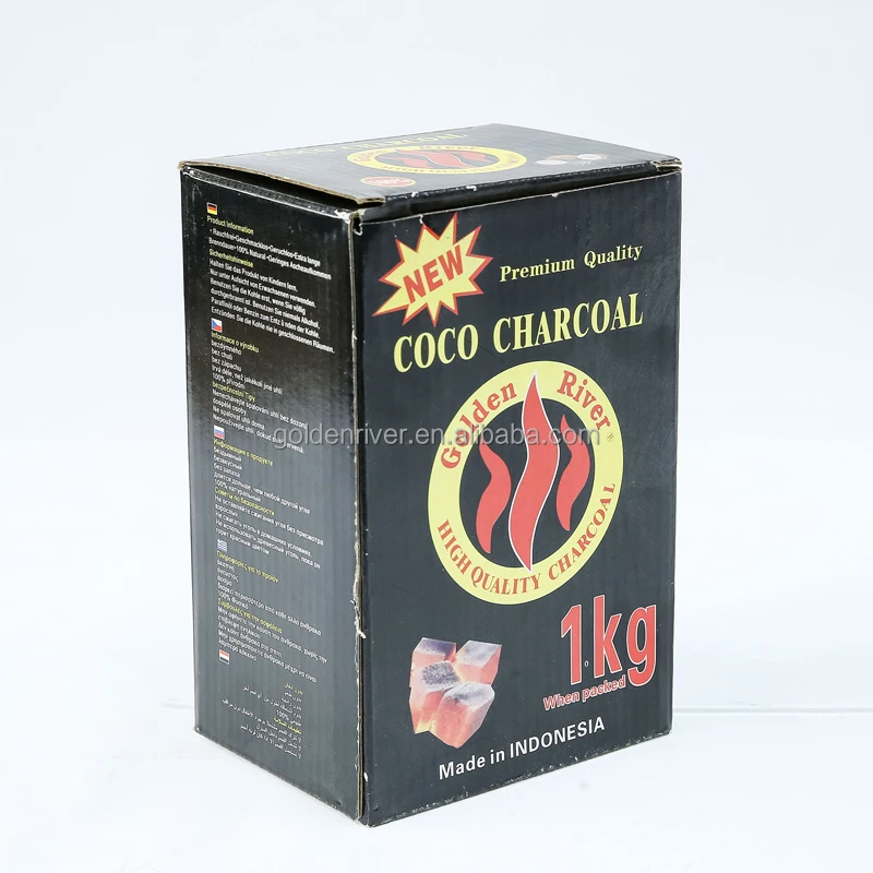 Amazon hot selling 1kg Golden River coconut charcoal