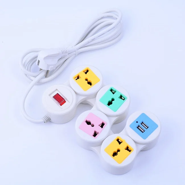 3way/4way/5way/6Way power strip 360 degree cord extension board universal