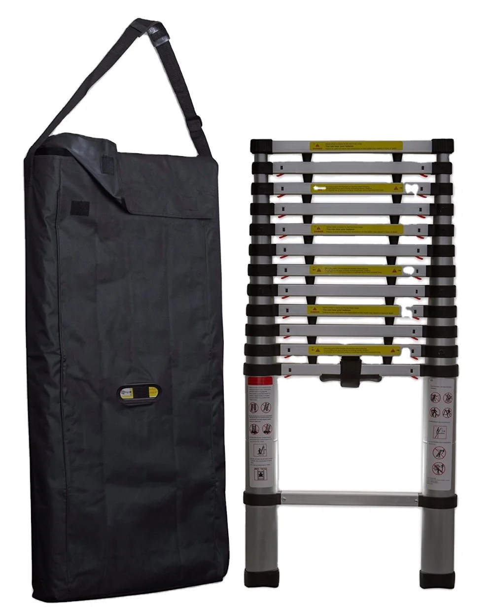 High Quality 12.5FT Saftey And Durable Aluminum Telescopic Folding step Ladder