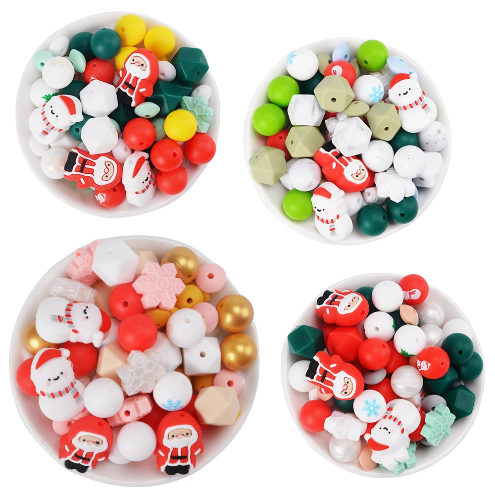 Low Moq Wholesale Food Grade Silicone Beads key Chain High Quality Luminous Silicone Beads 15mm Bulk Silicone Baby Teething Bead