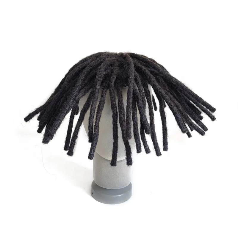 Fine Mono Base Dread Locks Afro Naturel Human Hair Toupee For Man Protesis Capilares Hombres cheveux humains Dreadlocks Piece