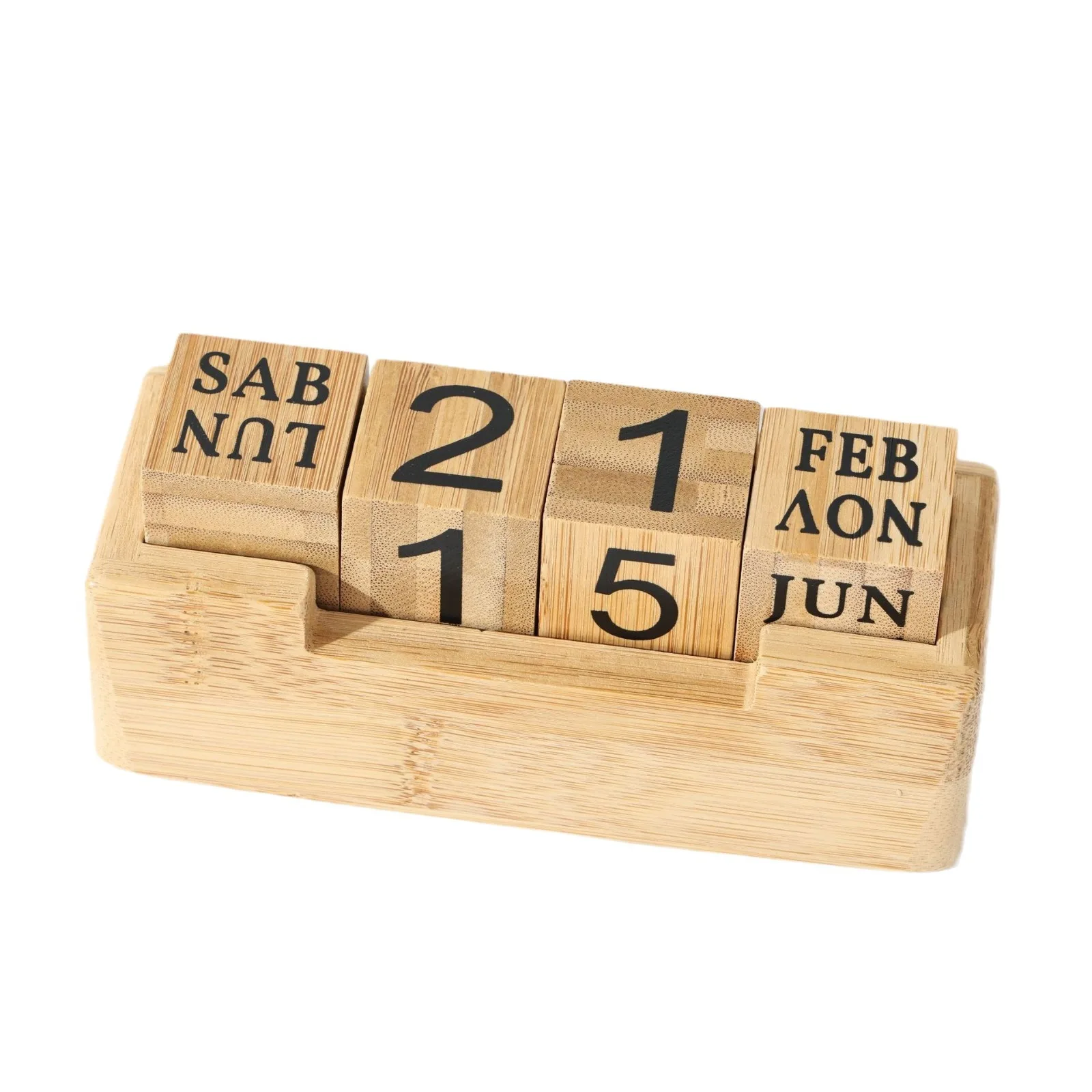 Promotional Gift Logo Customization Wholesale Everlasting bamboo desk calendar