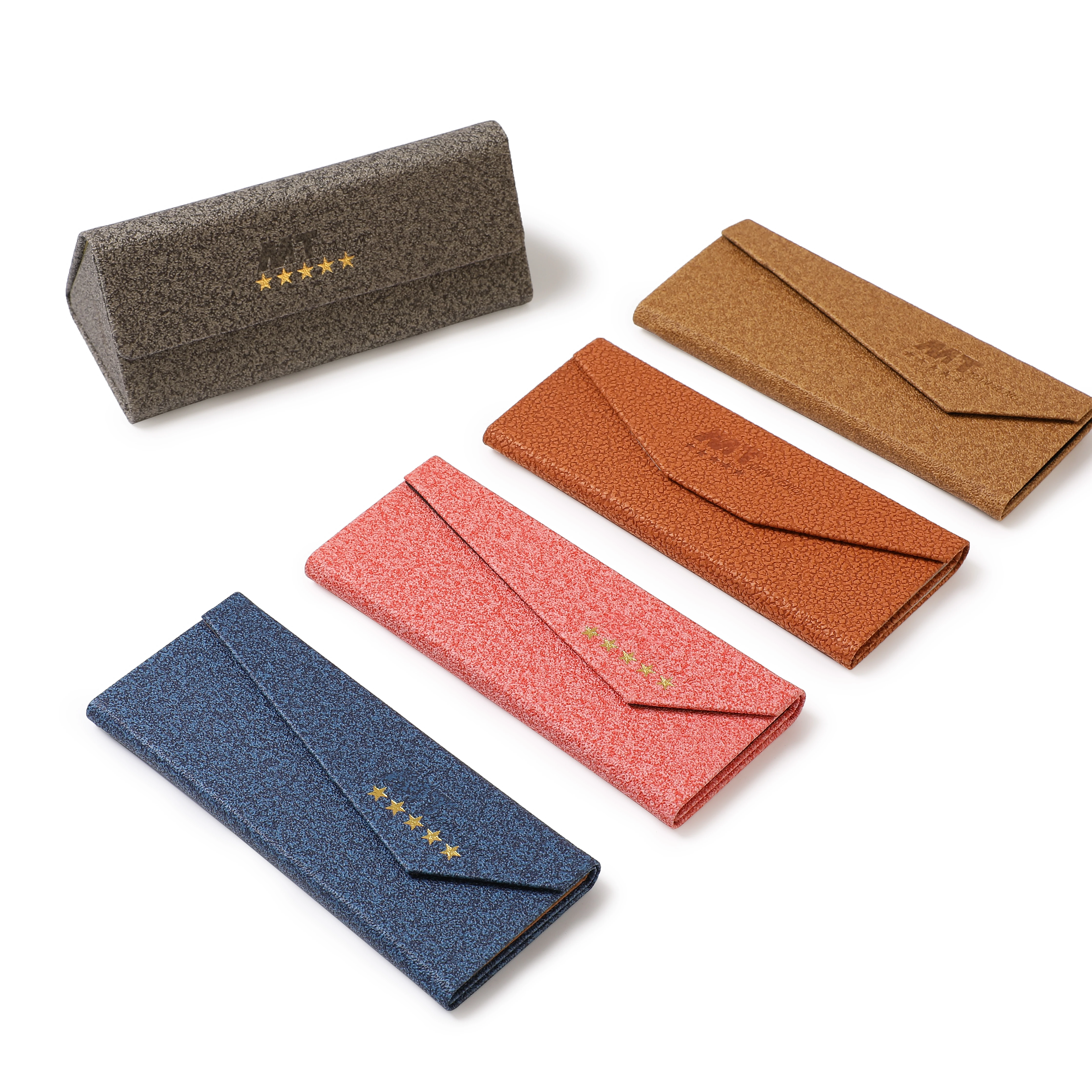 2022 Fashion Sunglasses Packing Eyeglass Case for  Custom Metal Customized Logo fold triangle glasses case