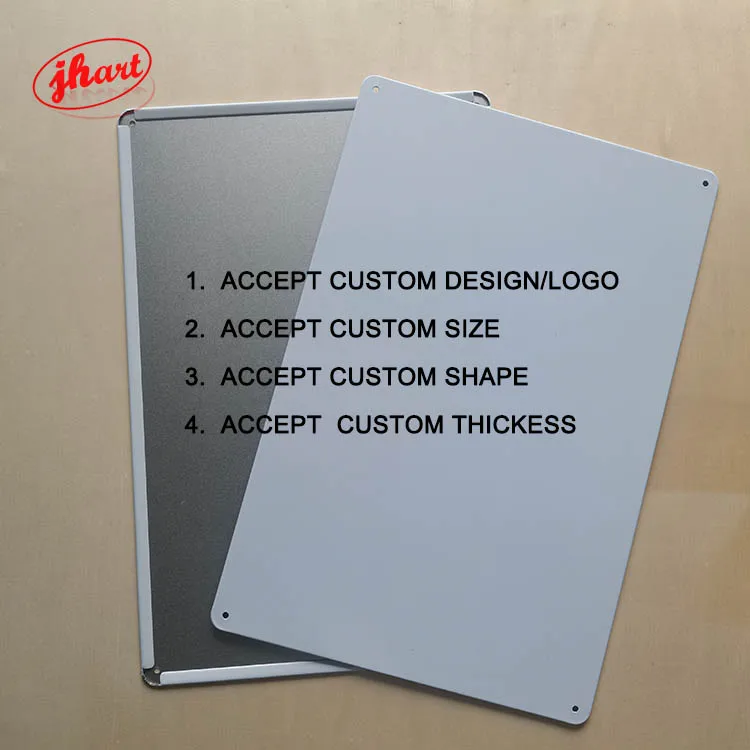China Factory Wholesale Blank metal sign Customized Metal Poster Embossed Tin Sign Wall Decor different size shape Tin Plate