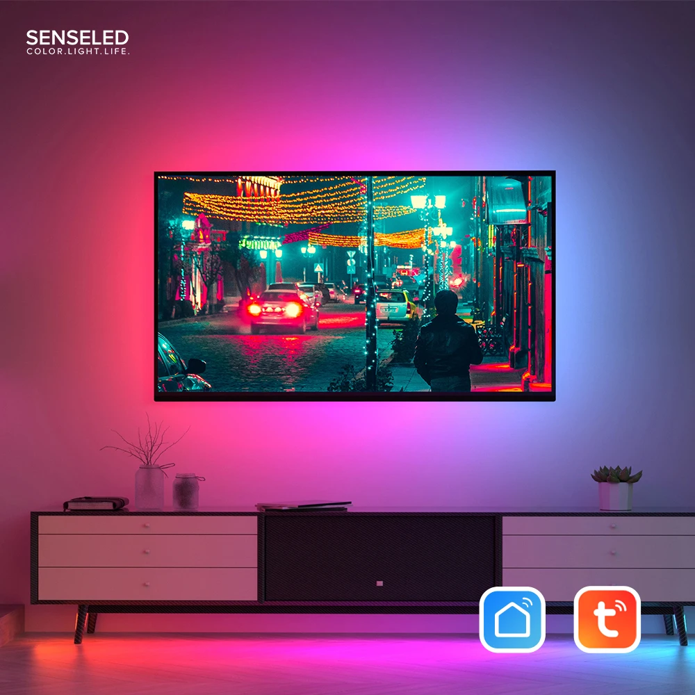 Телевизионное фоновое освещение 12 В цифровой rgb умная синхронизирующая коробка с окружающим светом 60 светодиодов/водонепроницаемая полоса для окружающего освещения