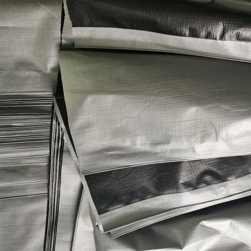 Hot Sale Waterproof Fabric Recycled Black Silver Pe Tarpaulin For Making Plastic Bag Moving Bag