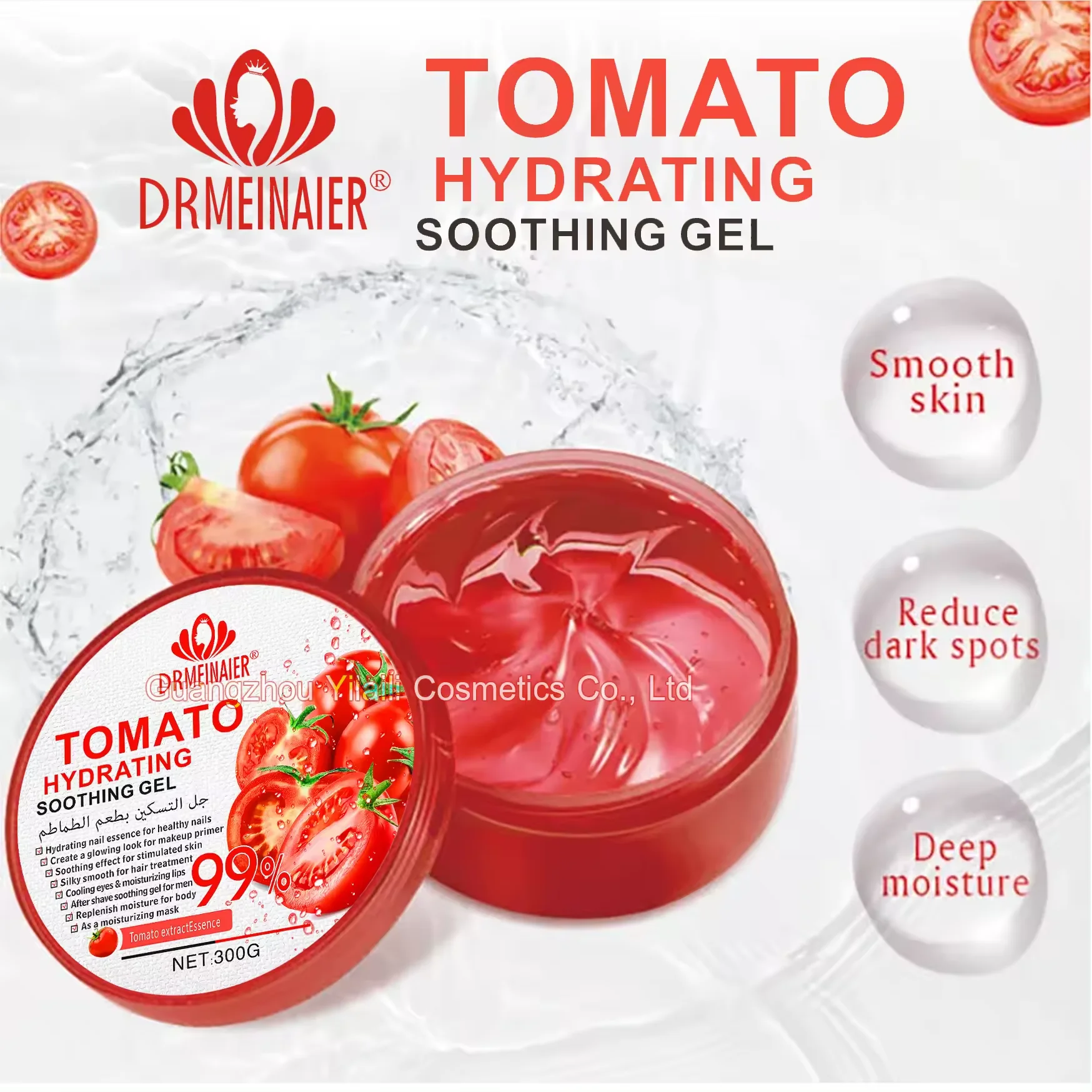 Natural Vegan Tomato Soothing Gel Skincare Hydrating Whitening Anti-acne Face Mask Sun Repair Moisturizing Crystal Gel