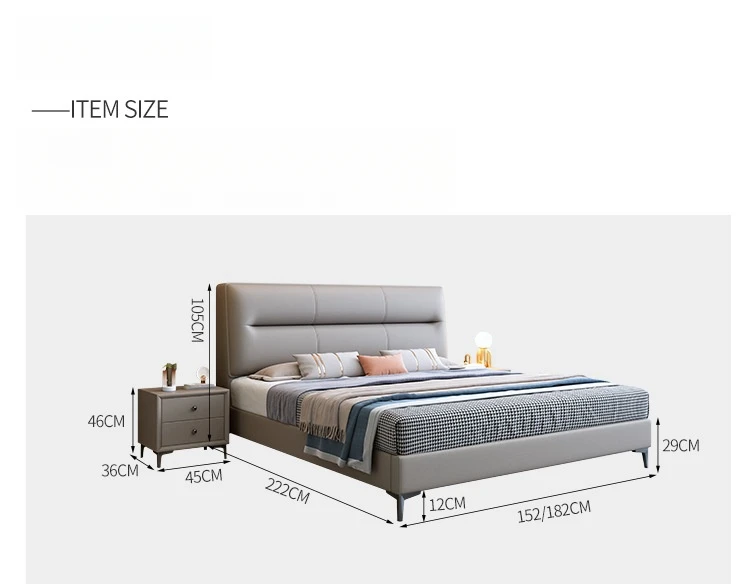 Soft Cat Paw Skin bed Bedroom Furniture Modern Queen/King Size Bed Frame Design Nappa Leather Upholstered Beds For Home Hotel