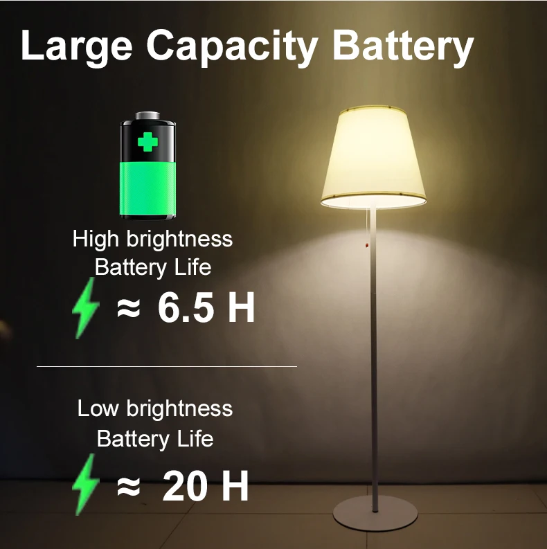 Nordic modern standing home decorative white aluminium dimmable rechargeable wireless led floor lamp for living room