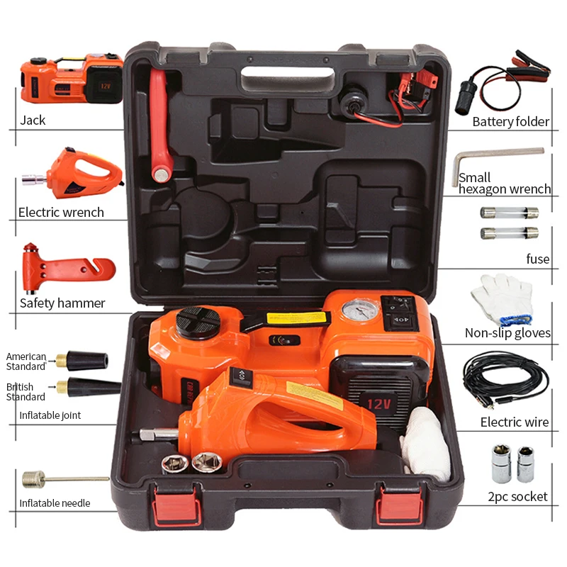 With Air Pump Electric Car Scissor Jack Electric Car Jack Kit Electric Hydraulic Car Floor Jack For Auto Repair Lifting Tools