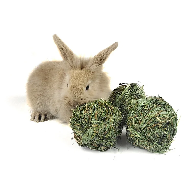 New Snack Rabbit Guinea Pig Chinchilla Timothy Hay Pellets Pet Toys Grass Balls For Rabbits