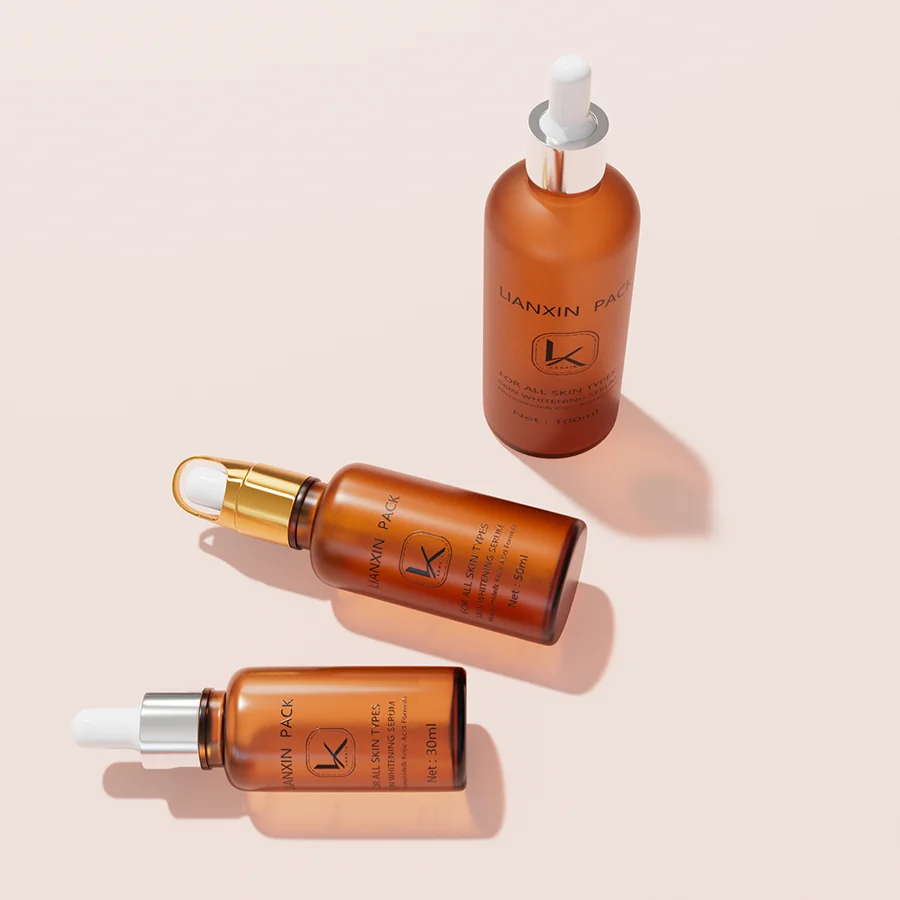 5ml 15ml 20ml 30ml 50ml 100ml Matte Dropper Amber Cosmetic 10 ml Frosted Glass Amber Serum Bottle