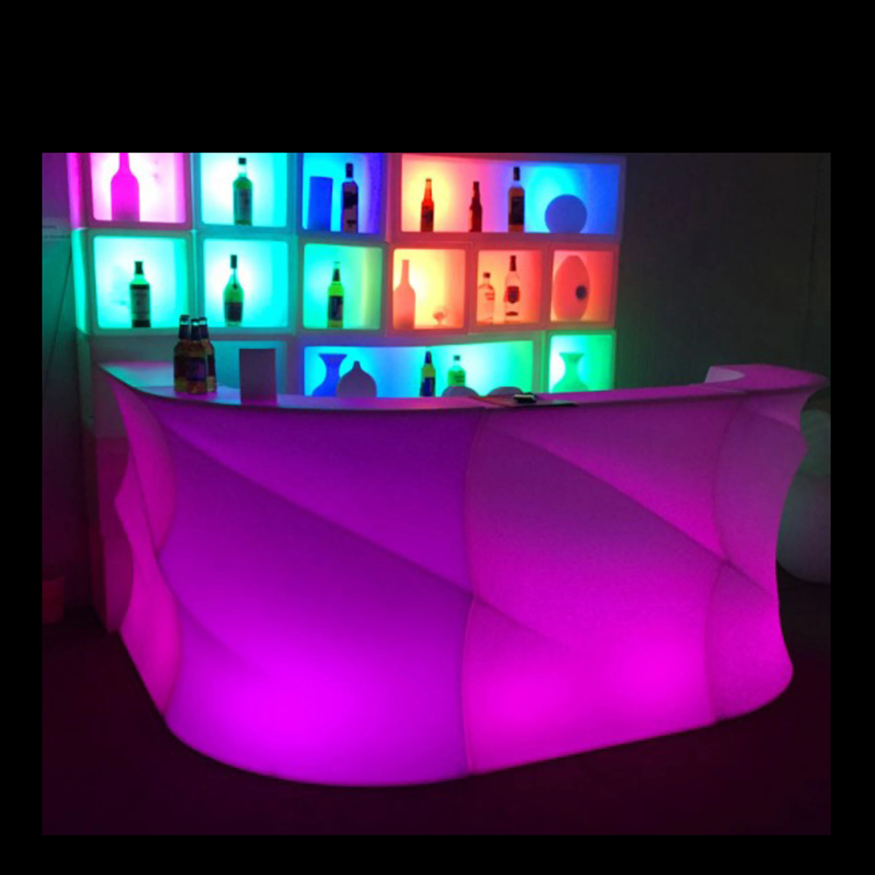 Glow Mobile  Portable Cocktail Table Bar Counter LED