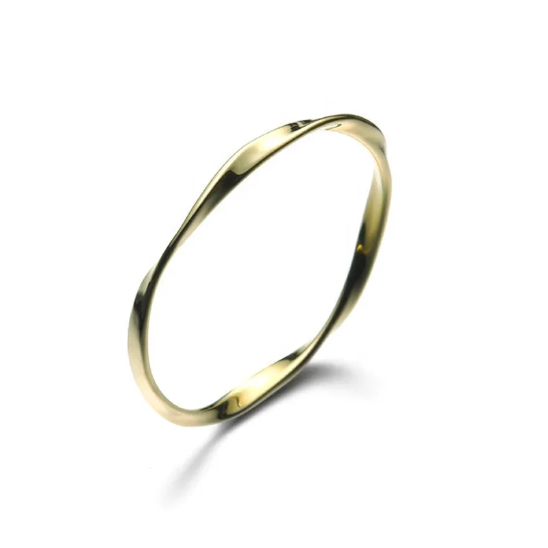 HYH real gold jewelry 9K ring solid gold wave ring 9 carat