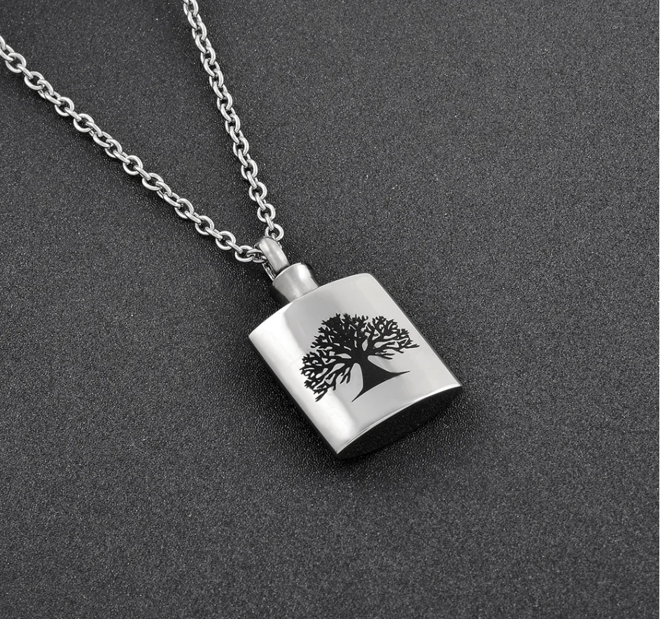 Surgical Grade Stainless Steel Keepsake Pendant Holds Ashes Pet/Human Ashes Urn Cremation Urn Necklace 20' Link Chain