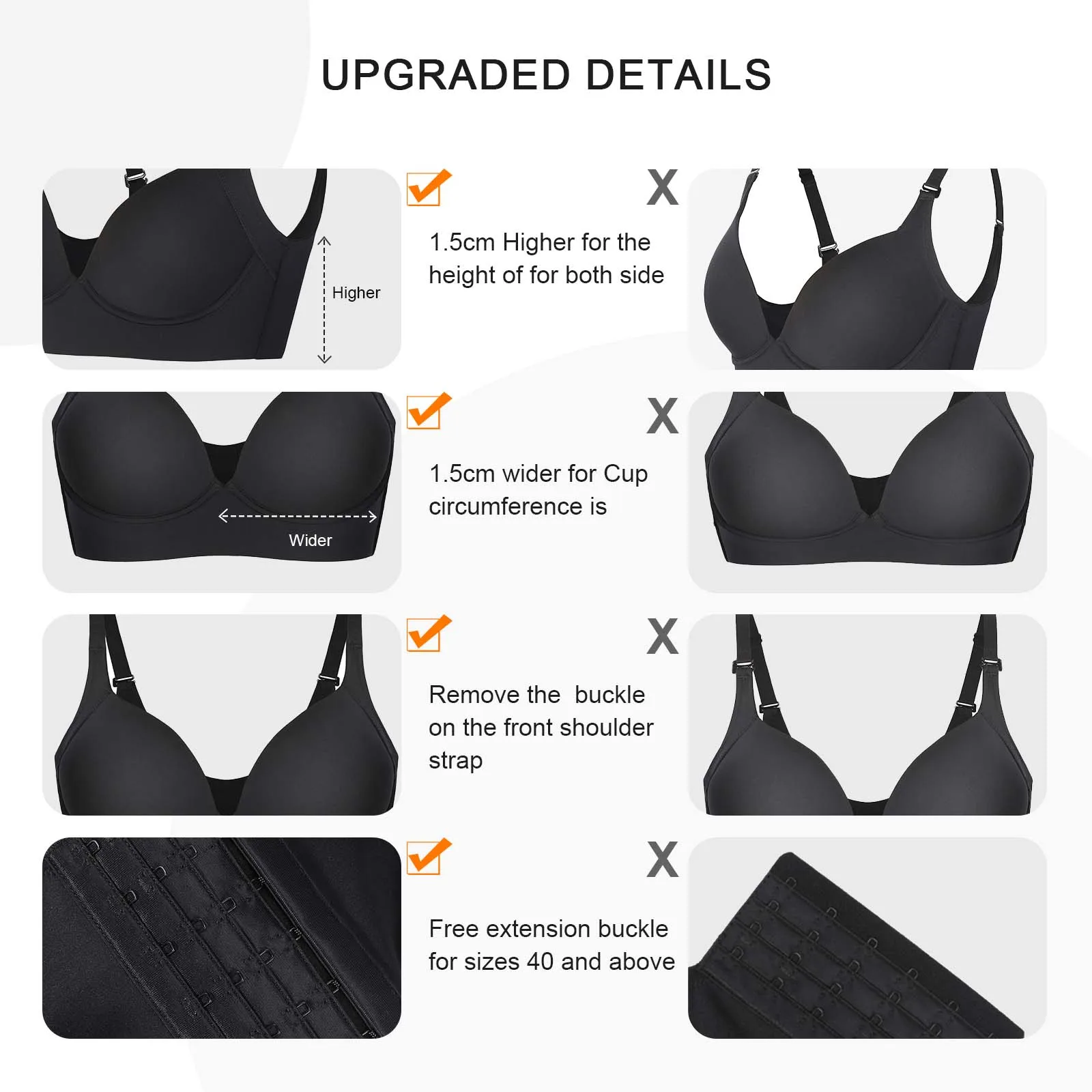 Hexin Wholesale Custom Body Shaper Ladies Plus Size Shapewear Bra Hide Back Fat Bra Push Up Bra For Women Full Coverage