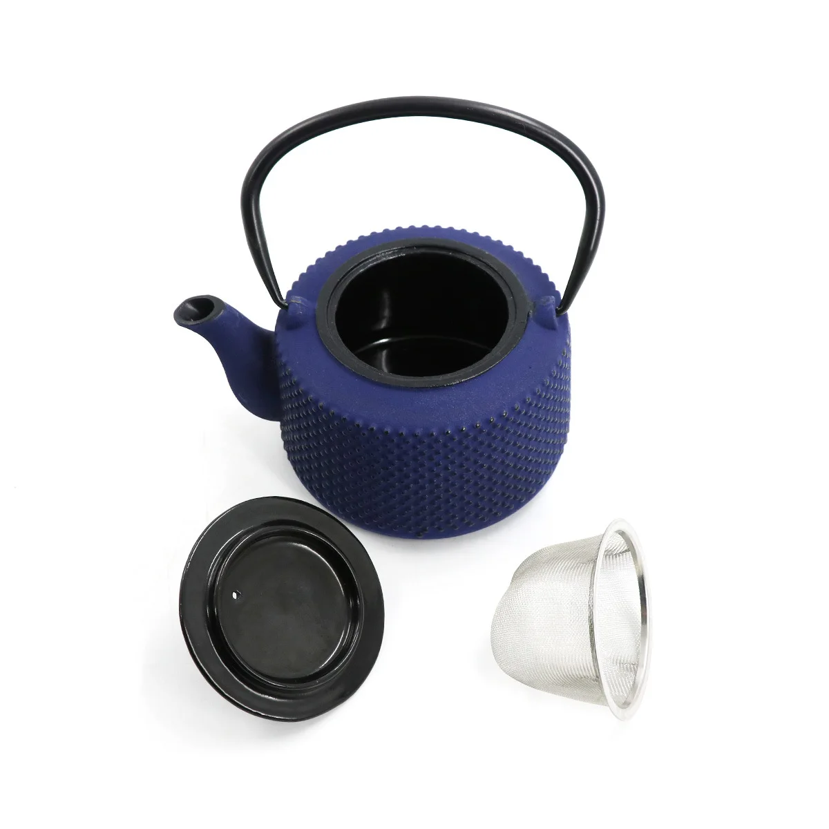 bottle bucket shape hobnail cast iron teapot kettle handle with rope