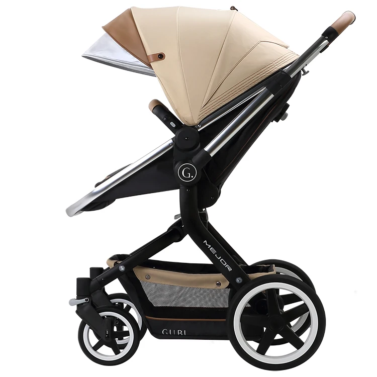 
Aluminum alloy material custom colors easy folding multifunction 3 in 1 luxury pram baby carriage 