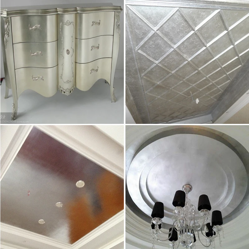 High quality 14*14cm Italy silver foil for home decoration arts gilding crafting decoration silver leaf sheets