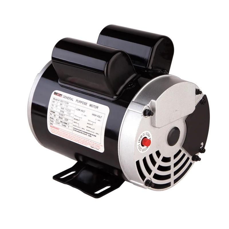 2HP Electric Motor 1725 RPM General Purpose ODP Single Phase Motor 56C Frame 115V/230V High Efficiency Rolled Steel Shell