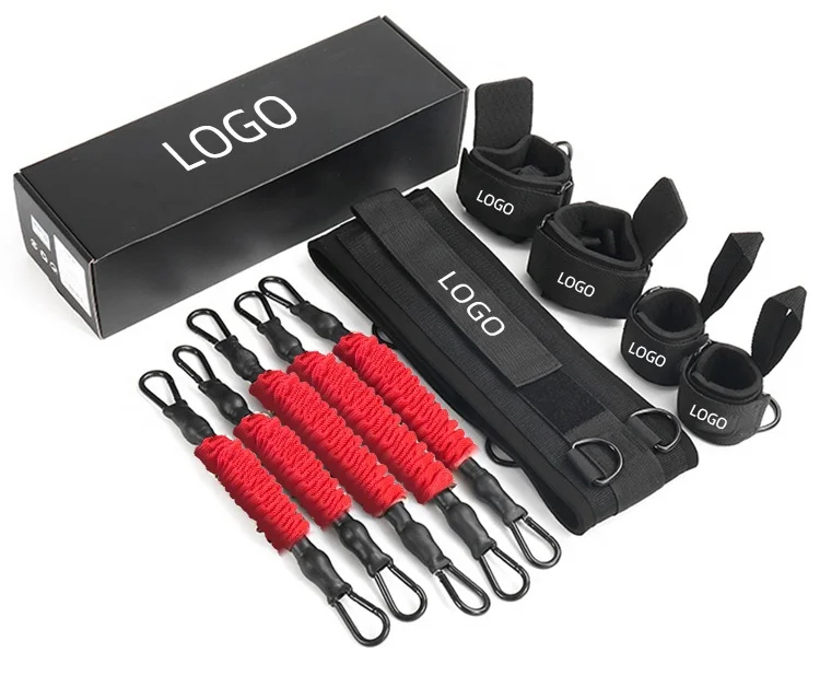 Custom Fabric Elastic Kick Speed Taekwondo Kinetic Ankle Leg Resistance Bands