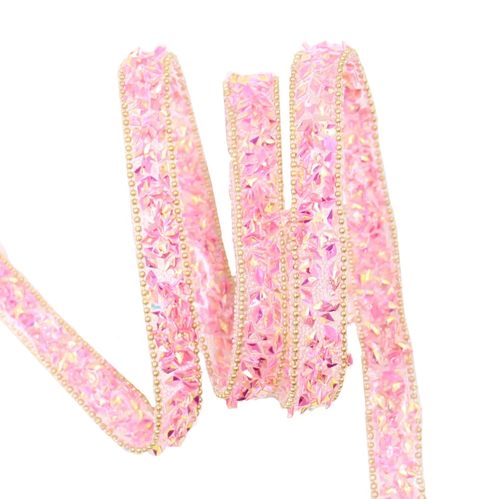 Лента со стразами блестящая отделка украшение для